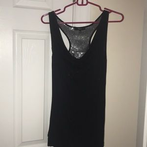 Express sequin silver racer back back tank